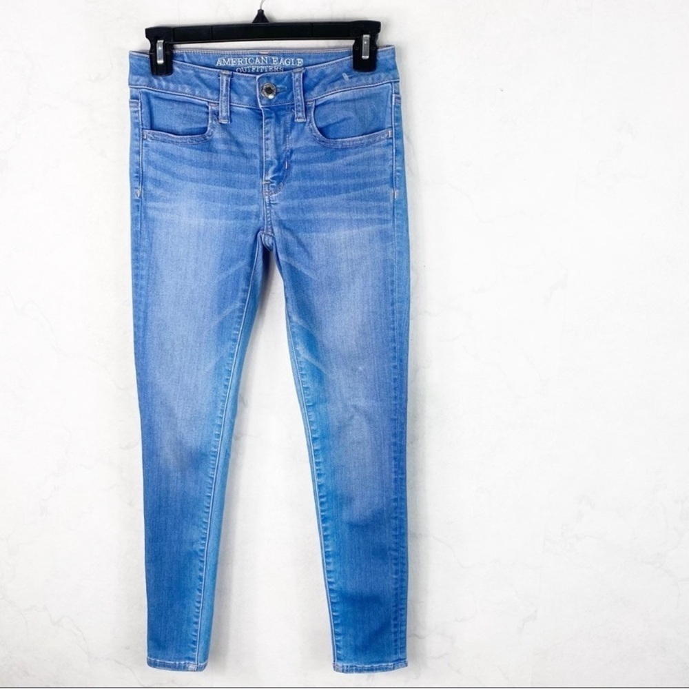 American Eagle Outfitters Women's Sky Blue Skinny Jeans